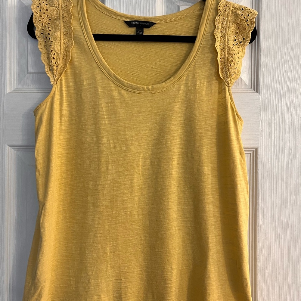 Banana Republic Yellow Ruffled Sleeveless Tank